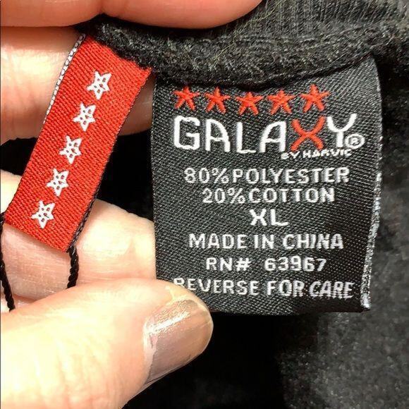 Galaxy by Harvic Mens Joggers Sweatpants Slim Fit Casual Athletic Black Red XL - Picture 6 of 10